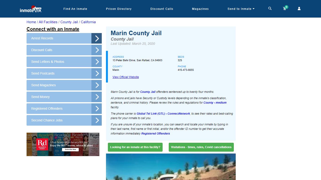 Marin County Jail - Inmate Locator - San Rafael, CA