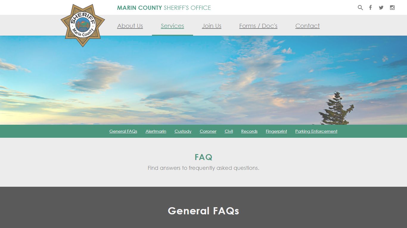 FAQ - Marin County Sheriff's Office